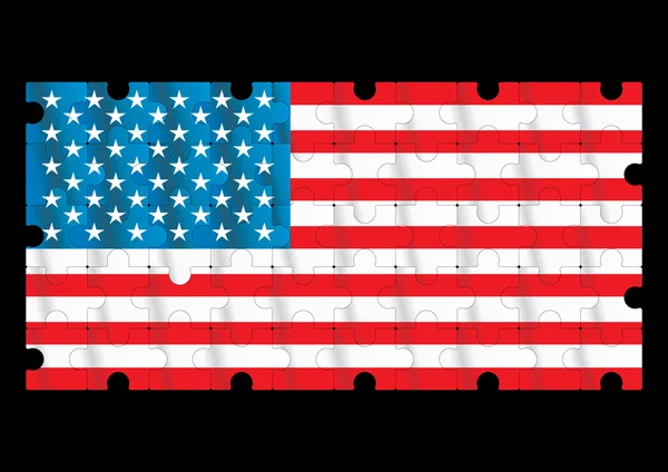 Bandera americana — Vector de stock