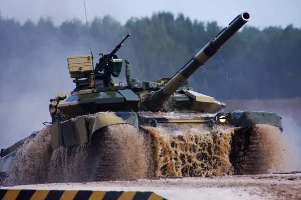 stock image Tank T-90 in water