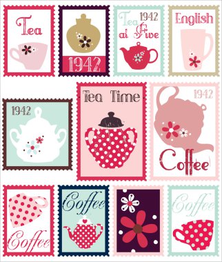 Romantic Post Stamps With China Set