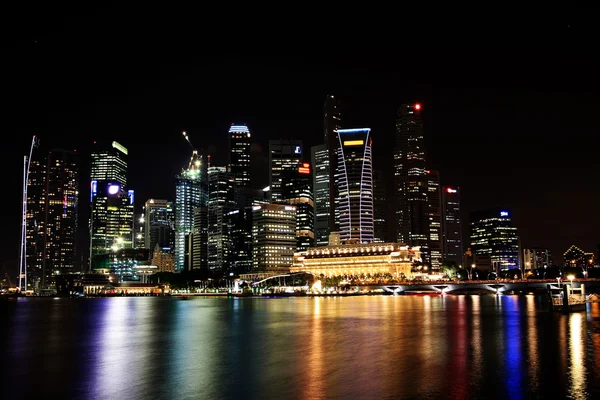 stock image The Singapore skyline at night
