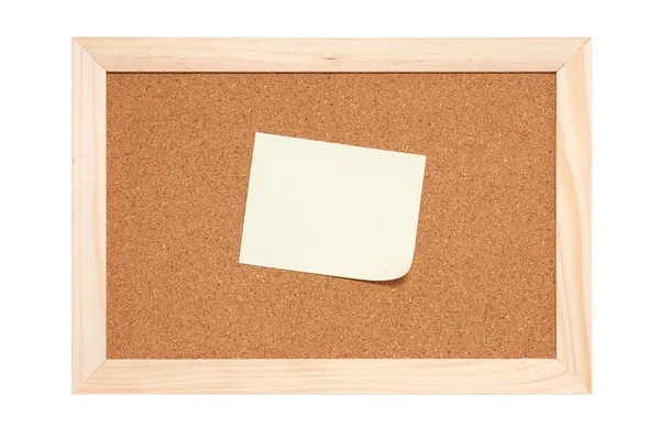 Corkboard üres sárga jegyzetek — Stock Fotó
