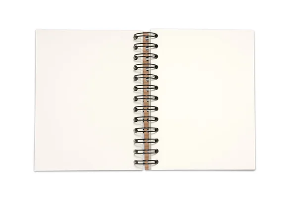 Återvunnet papper anteckningsbok täcka öppna — Stockfoto