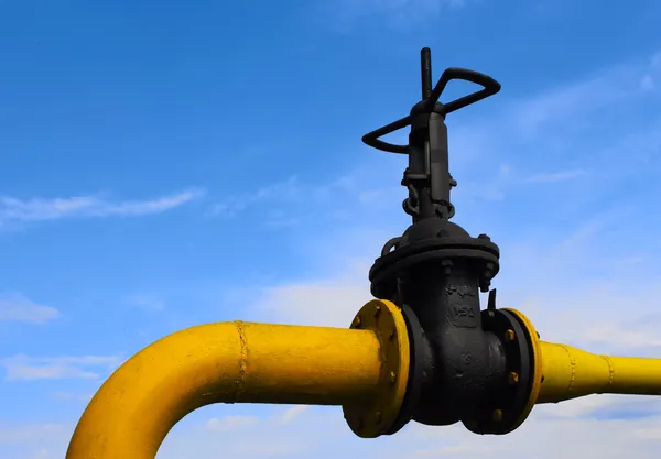 Válvula no tubo de gás — Fotografia de Stock
