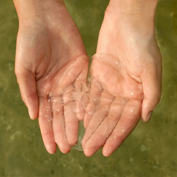 stock image Jellyfish in women's hands