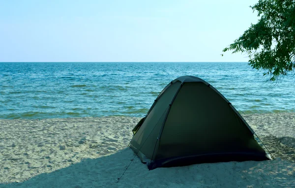stock image Tent on the solitude beach