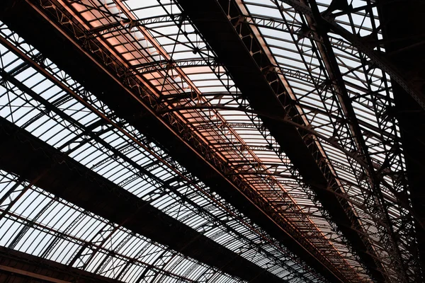 stock image Roof of railway station