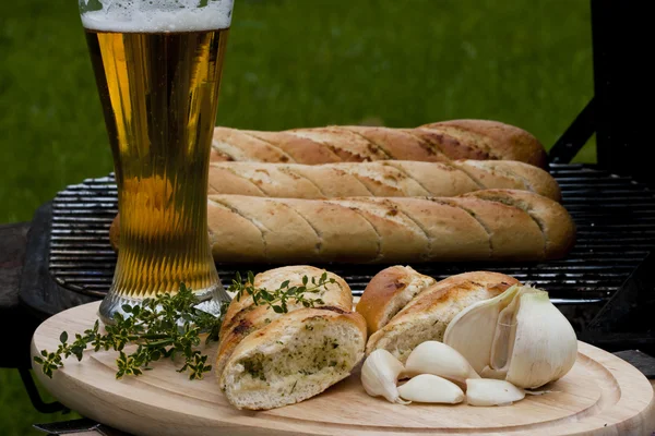 French baguette with garlic filling — Stock Photo, Image