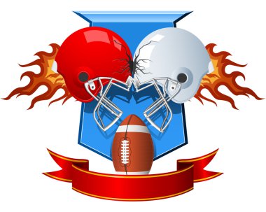 Two clashing sport Helmets for American Football clipart