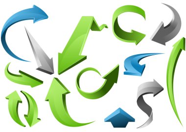 3D Arrow Signs clipart