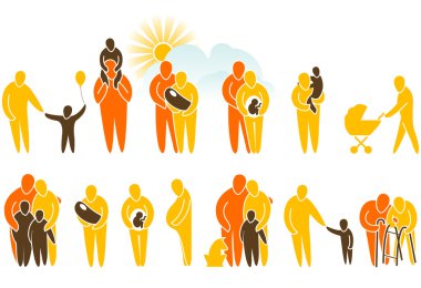 Family icon set clipart