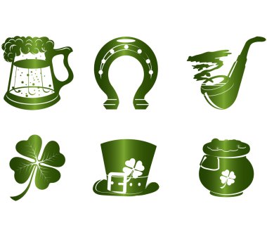 St. Patrick's Day icon set clipart