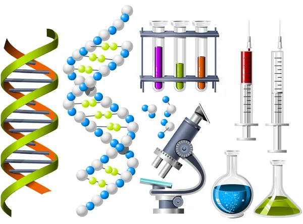 Vetenskap och genetik ikoner — Stock vektor