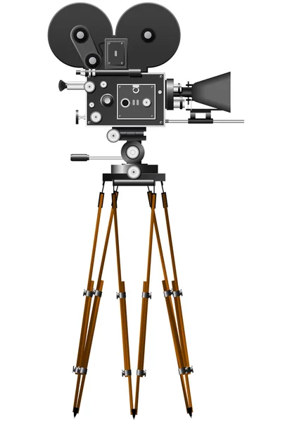 孤立在白色的复古电影摄影机 — 图库矢量图片