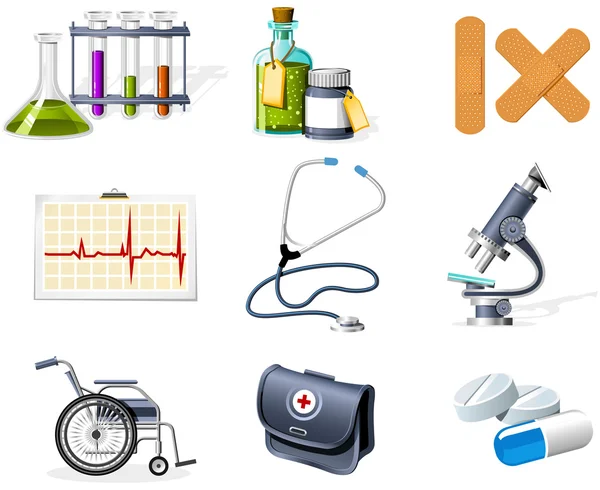 Iconos de Medicina y Salud — Archivo Imágenes Vectoriales