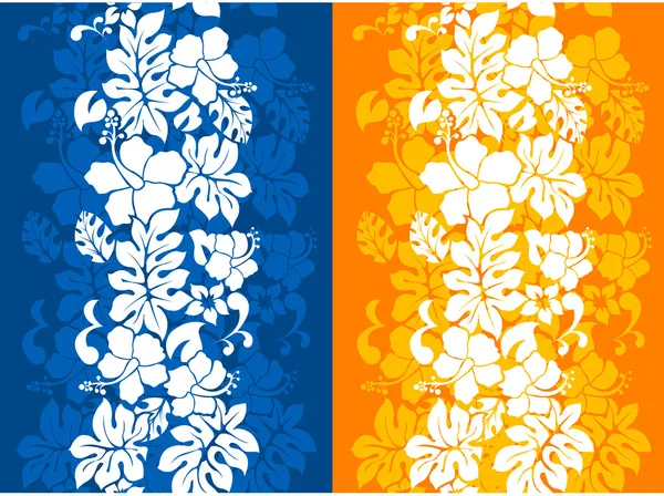 Fundo sem costura floral havaiano com Hibisco — Vetor de Stock