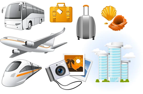 Transport and Travel icons — Stock Vector