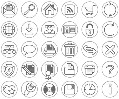 Web site and Internet icon set clipart