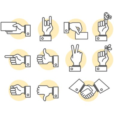 Hand signs clipart