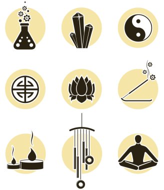 Spirituality icon set clipart