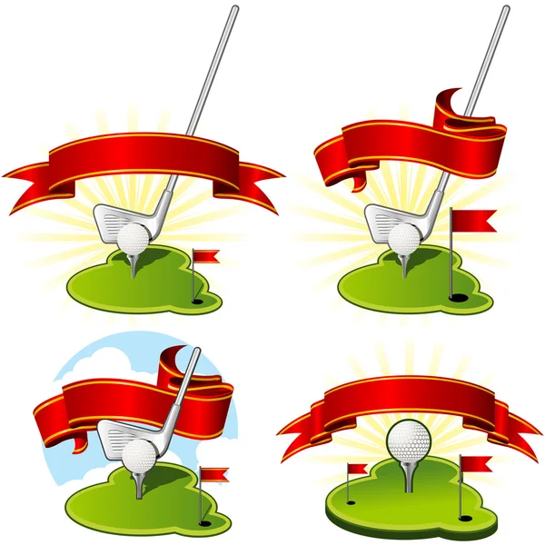Golf Amblemler — Stok Vektör
