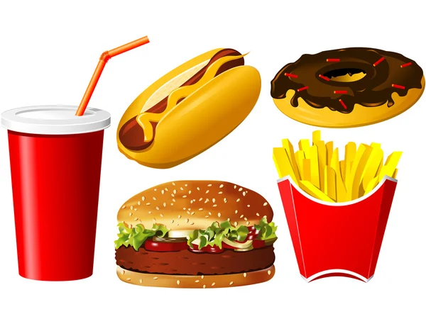 Zestaw ikon fast food — Wektor stockowy