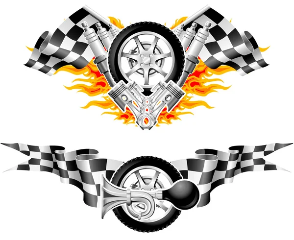Эмблемы гонок - второй комплект — стоковый вектор