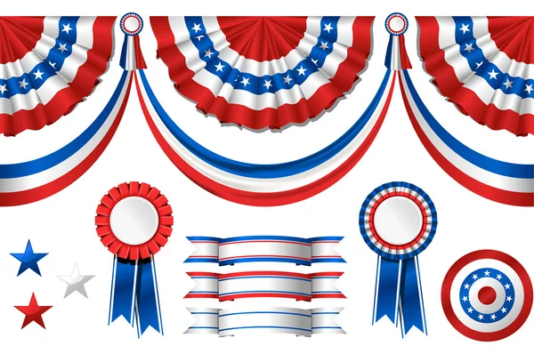 Nemzeti amerikai szimbolikában - zászló és díjak — Stock Vector