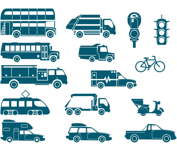 Tous les types de transport urbain — Image vectorielle