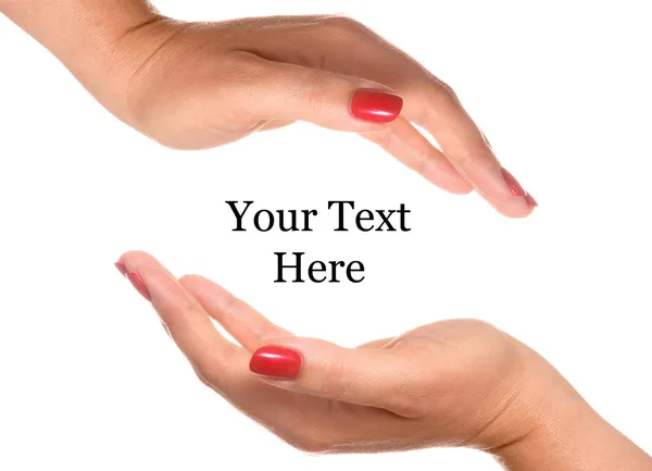 Buka tangan untuk teks Anda — Stok Foto