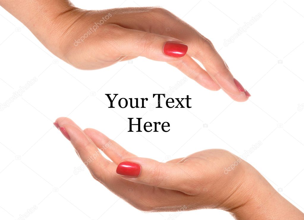 Open hands for your text