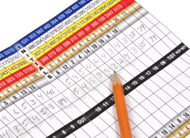 Golf scorecard clipart