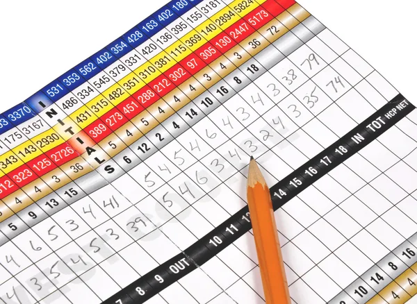 Tarjeta de puntuación de golf — Foto de Stock
