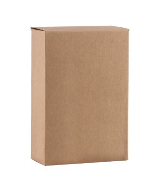 Blank brown product box with front copy space clipart