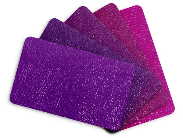 Selección de cuero tono púrpura aislado en blanco — Foto de Stock
