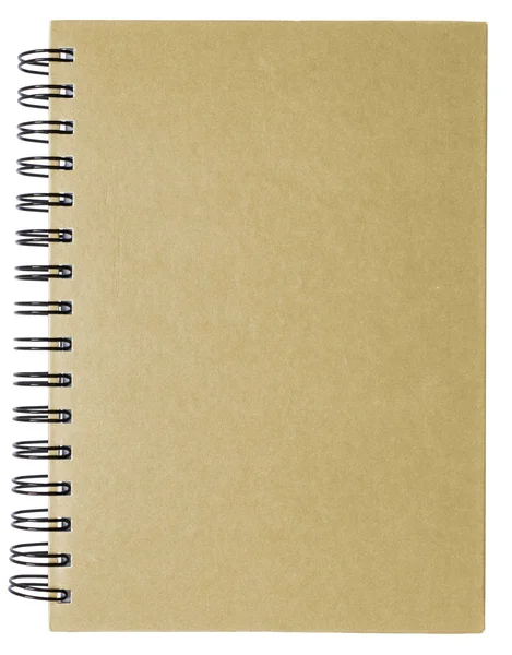 Braunes einfaches geschlossenes Notizbuch isoliert auf weiß — Stockfoto