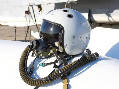 Protective helmet of the pilot clipart