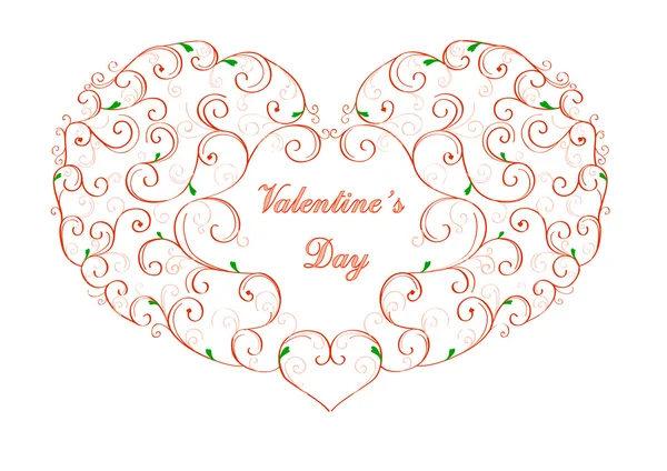 Valentine's day curly heart — Stock Vector