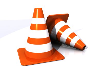 Two traffic cones clipart