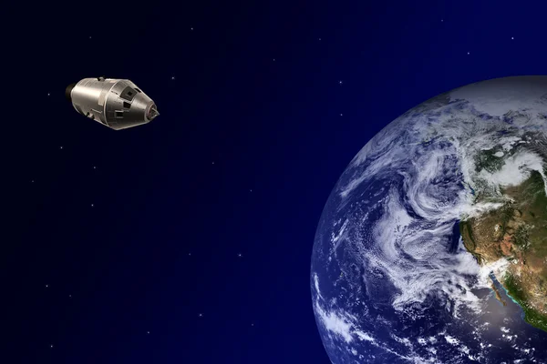 宇宙船の地球周回軌道 — ストック写真