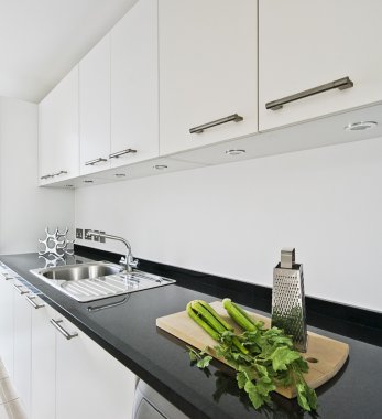 Modern white kitchen clipart