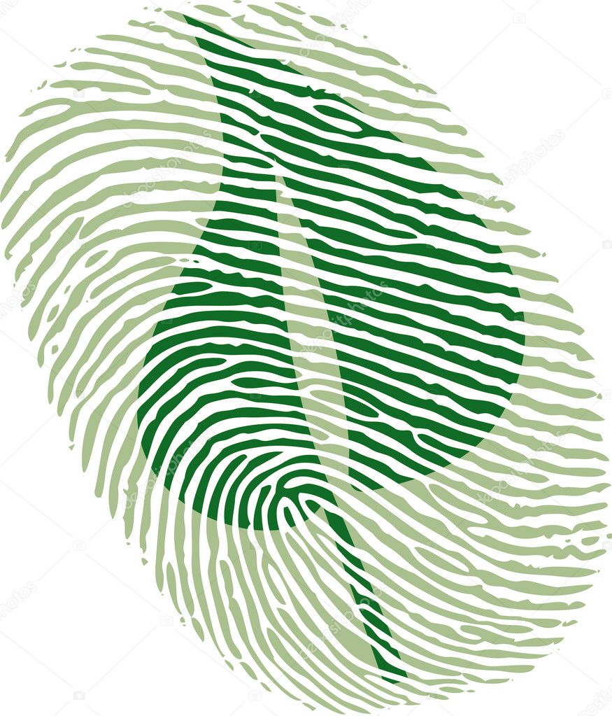 Green leaf fingerprint