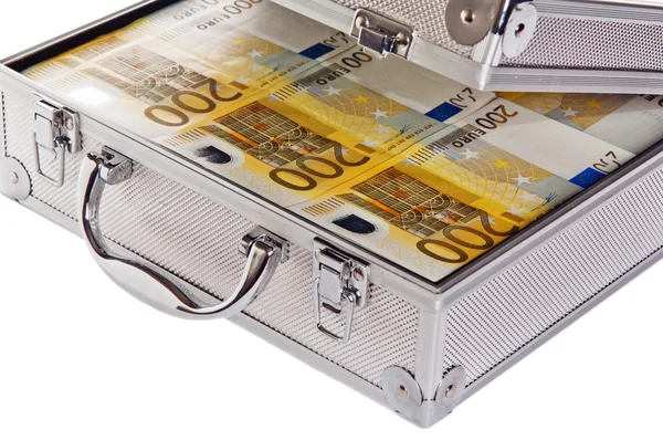 stock image Metallic case full of Euro