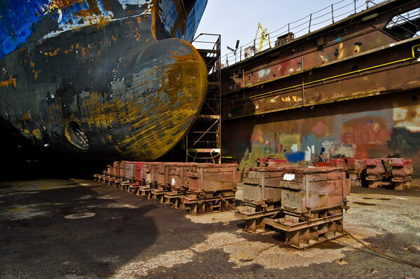 Ship in the dry dock