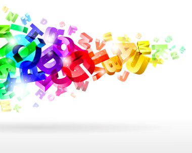 Abstract rainbow letters clipart