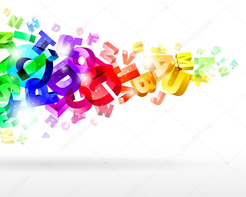 Abstract rainbow letters