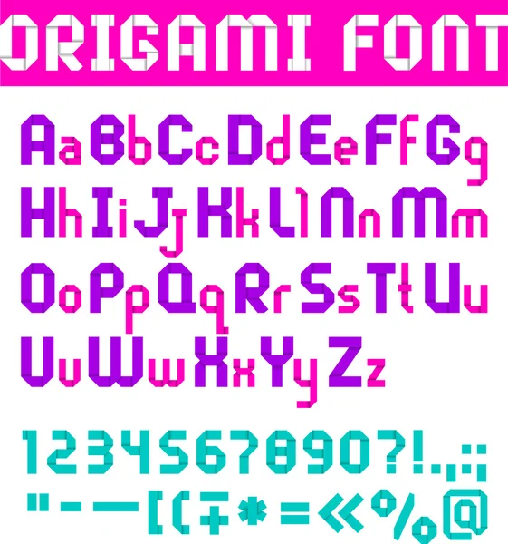 Origami alfabet — Stockvector