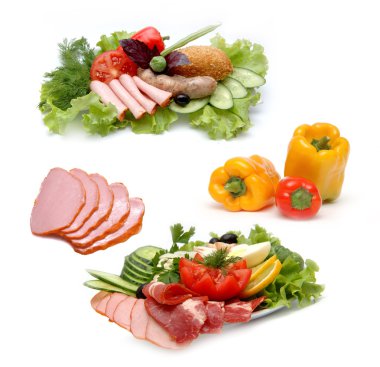 Meat Salads Composition clipart