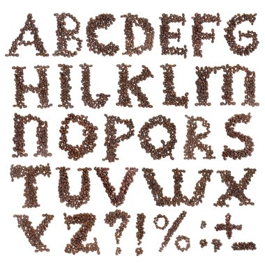 Coffee Beans Alphabet clipart