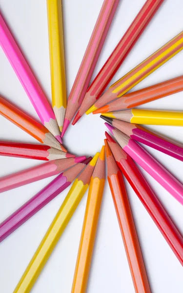 Rainbow Pencils Spiraled — Stock Photo, Image