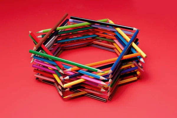 Sharp Color Pencils Star — Stock Photo, Image